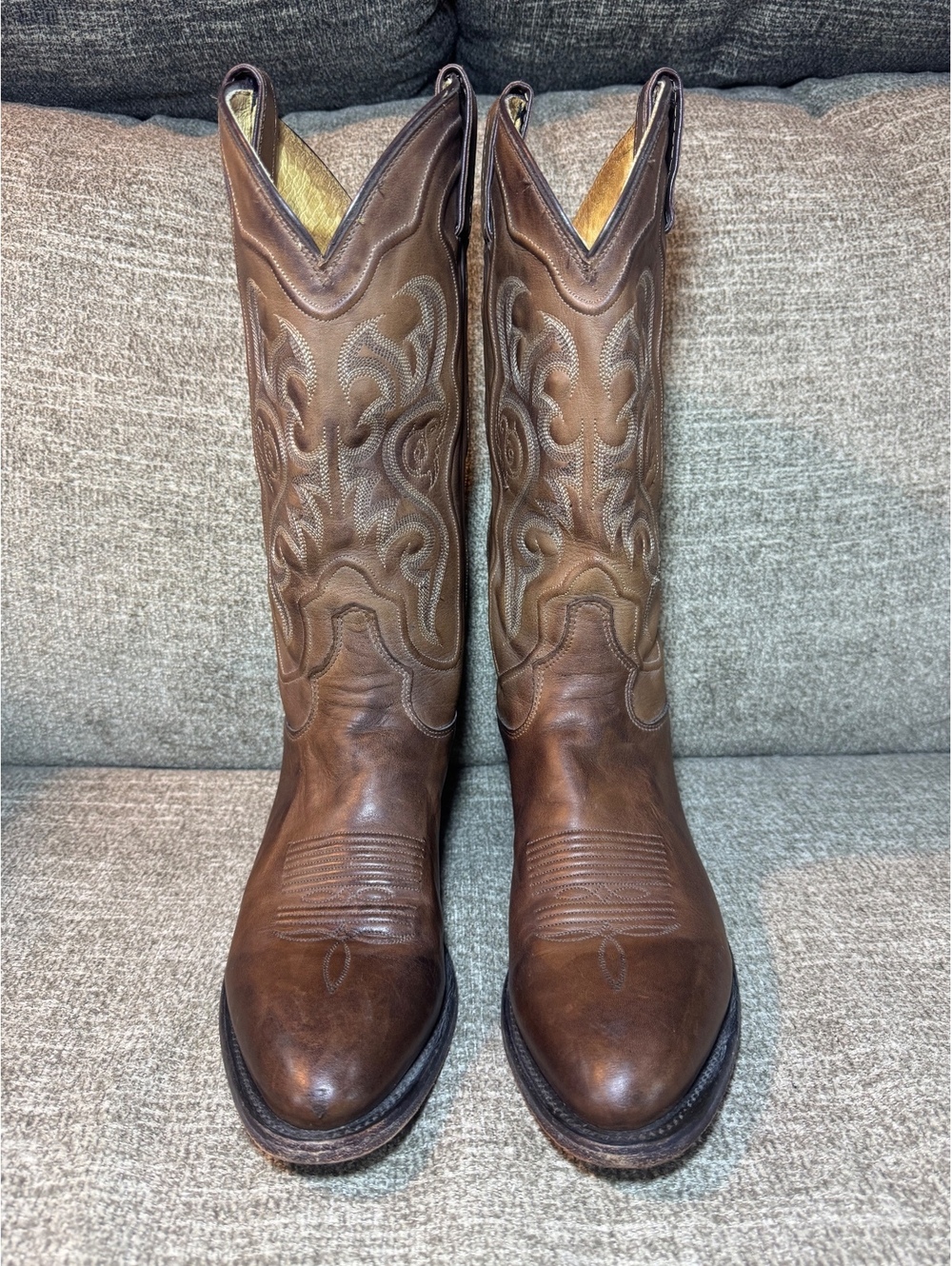 Tony Lama Vintage Brown Leather Western Cowboy Boots Size 8.5 D Style 2A7023